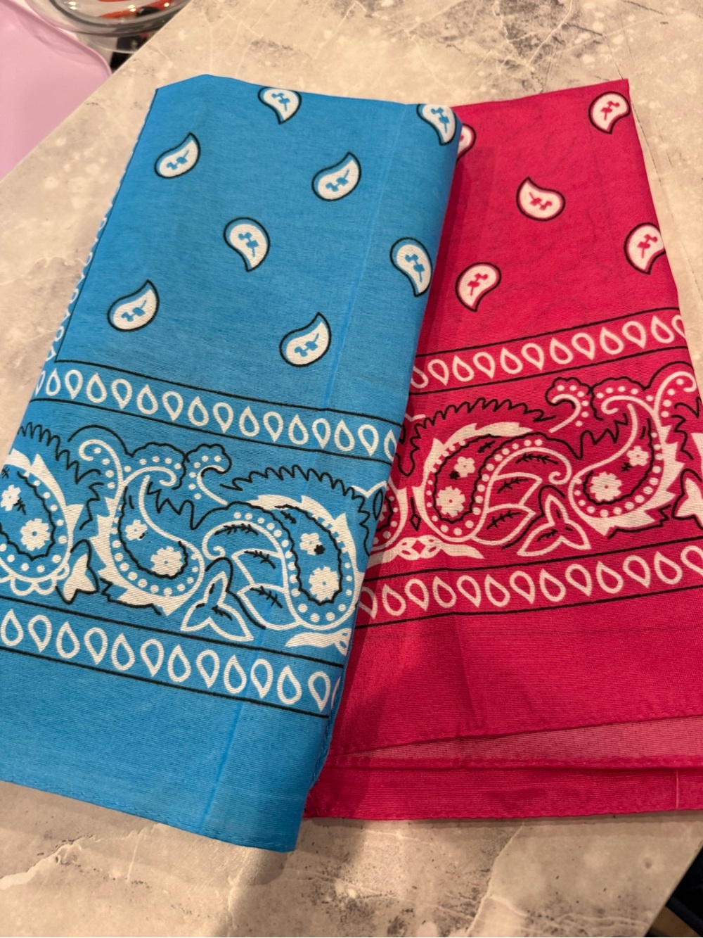 Blue & Red Paisley Bandana Set